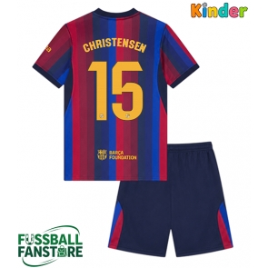 Barcelona Andreas Christensen #15 Replik Heimtrikot Kinder 2026-27 Kurzarm (+ Kurze Hosen)